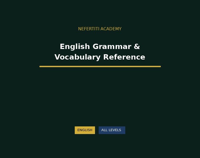 English Grammar and Vocabulary Reference